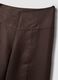 Brown linen-viscose blend wide-leg trousers with side zip fastening_5