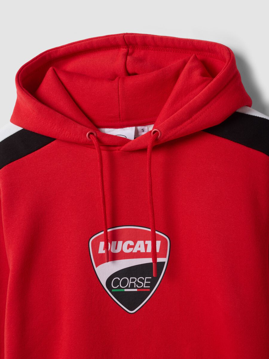 Red Ducati printed cotton-blend hoodie_1