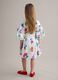 Vestido blanco de ni&ntilde;a de algod&oacute;n puro con estampado floral, corte regular_2