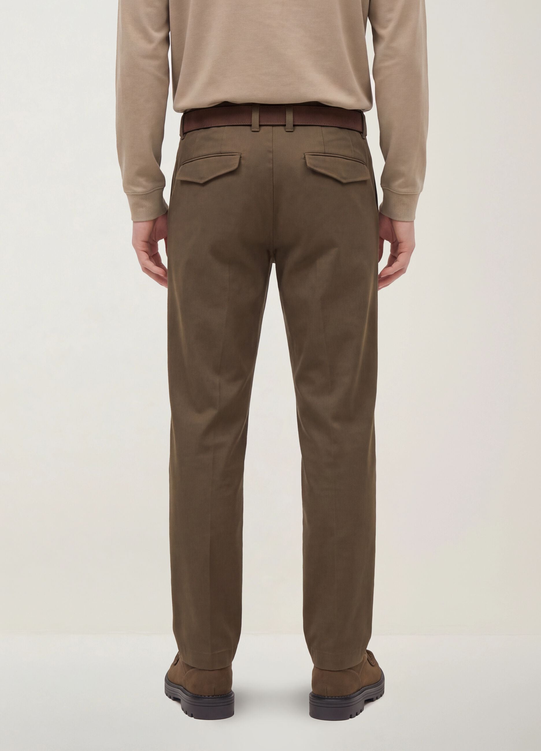 Brown slim-fit stretch-twill chinos