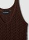 Brown pure cotton vest with perforated texture_5
