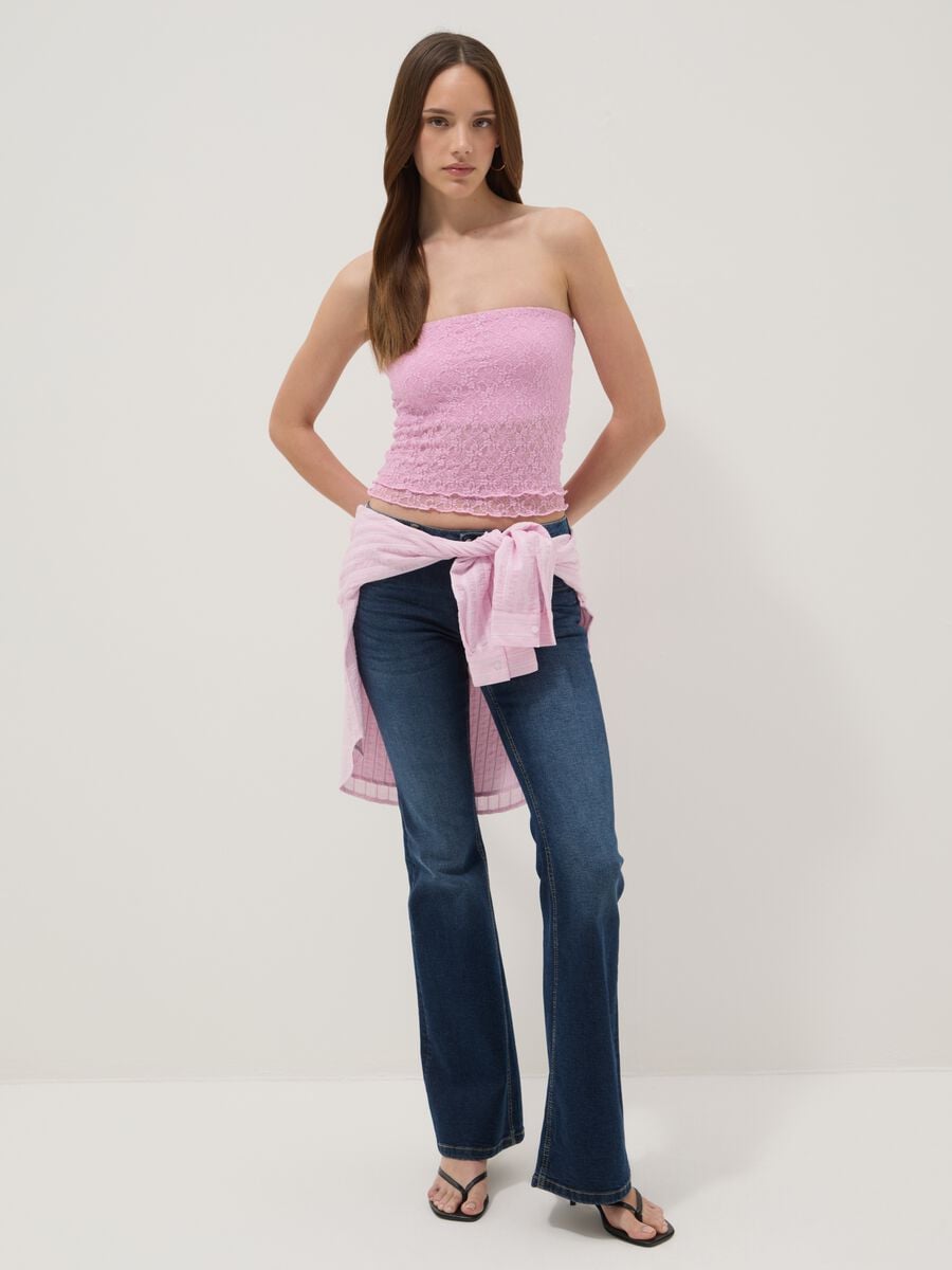 Kurzes rosa Top aus Stretchmaterial_2