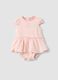 Multicolour striped pure cotton romper with embroidery for baby girls_0