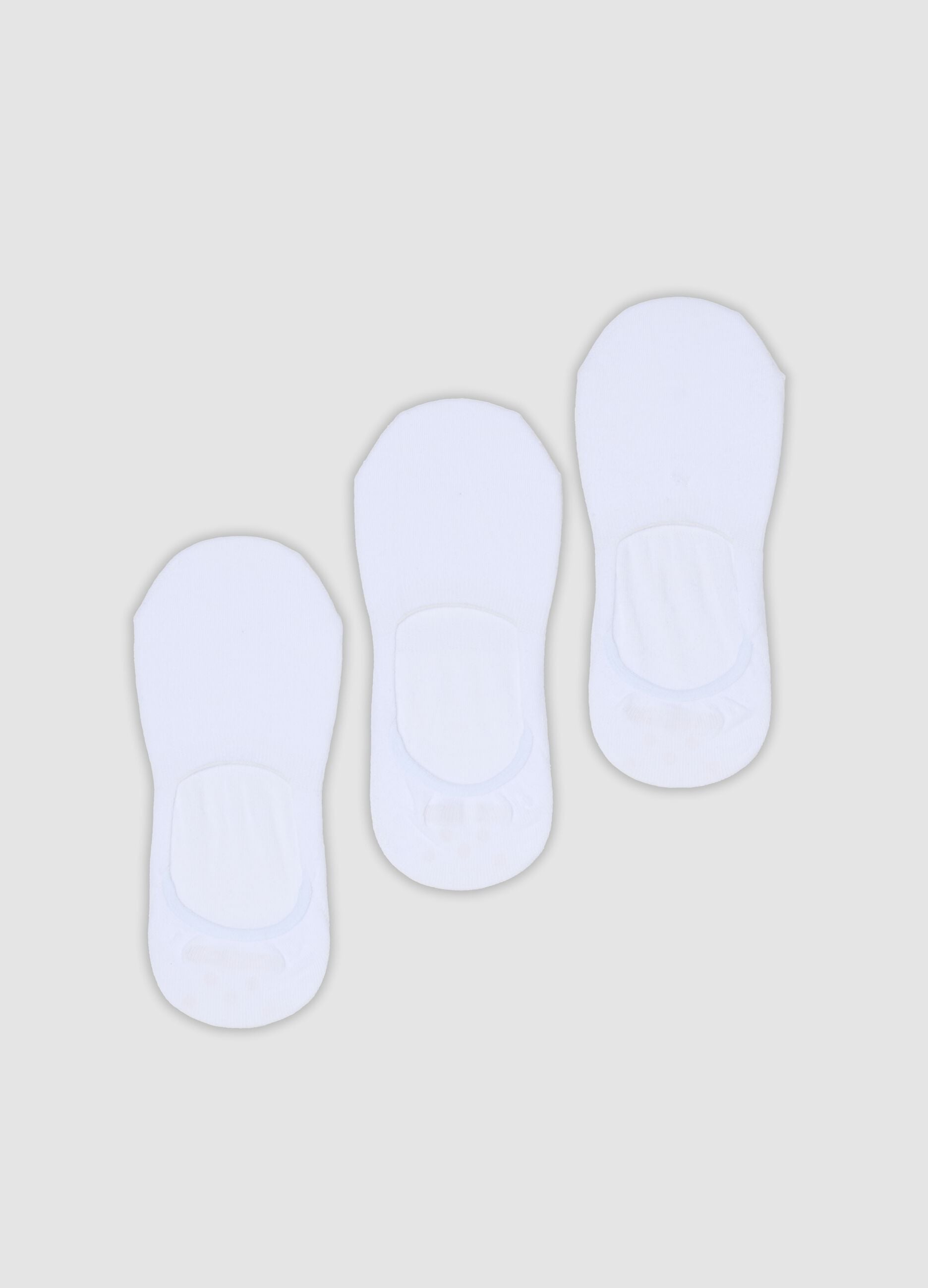 3er-Pack wei&szlig;e Invisible-Socken aus Bio-Baumwolle