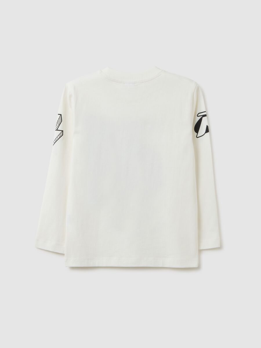 Camiseta de niño de algodón puro blanca, ajuste regular_1