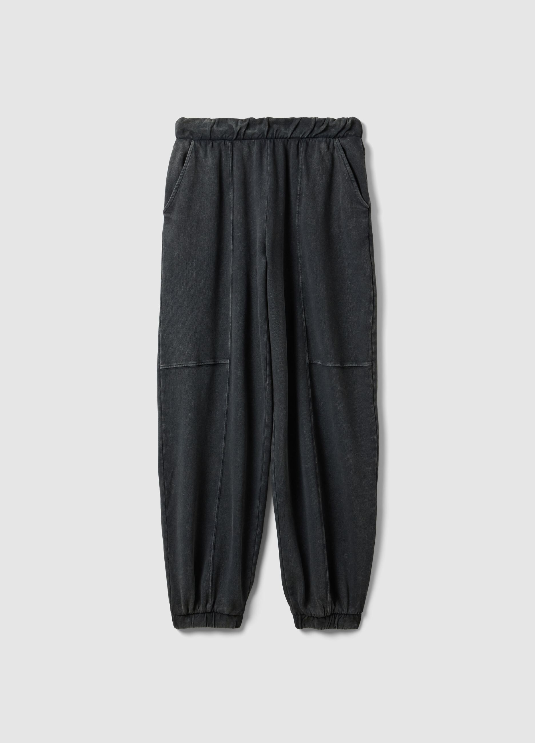 Oversize M&auml;dchen Jogginghose aus reinem Baumwolle in Grau