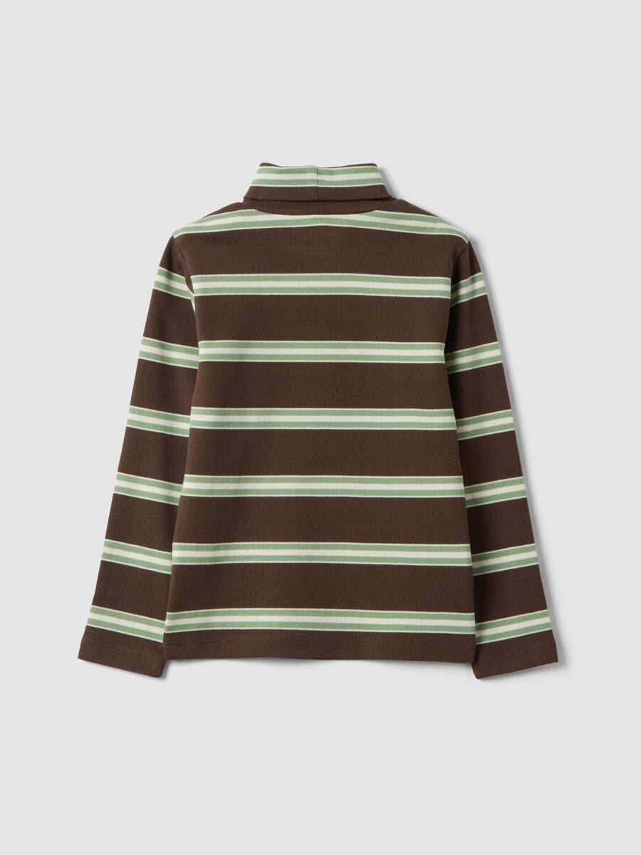Light brown organic cotton polo-neck T-shirt_1
