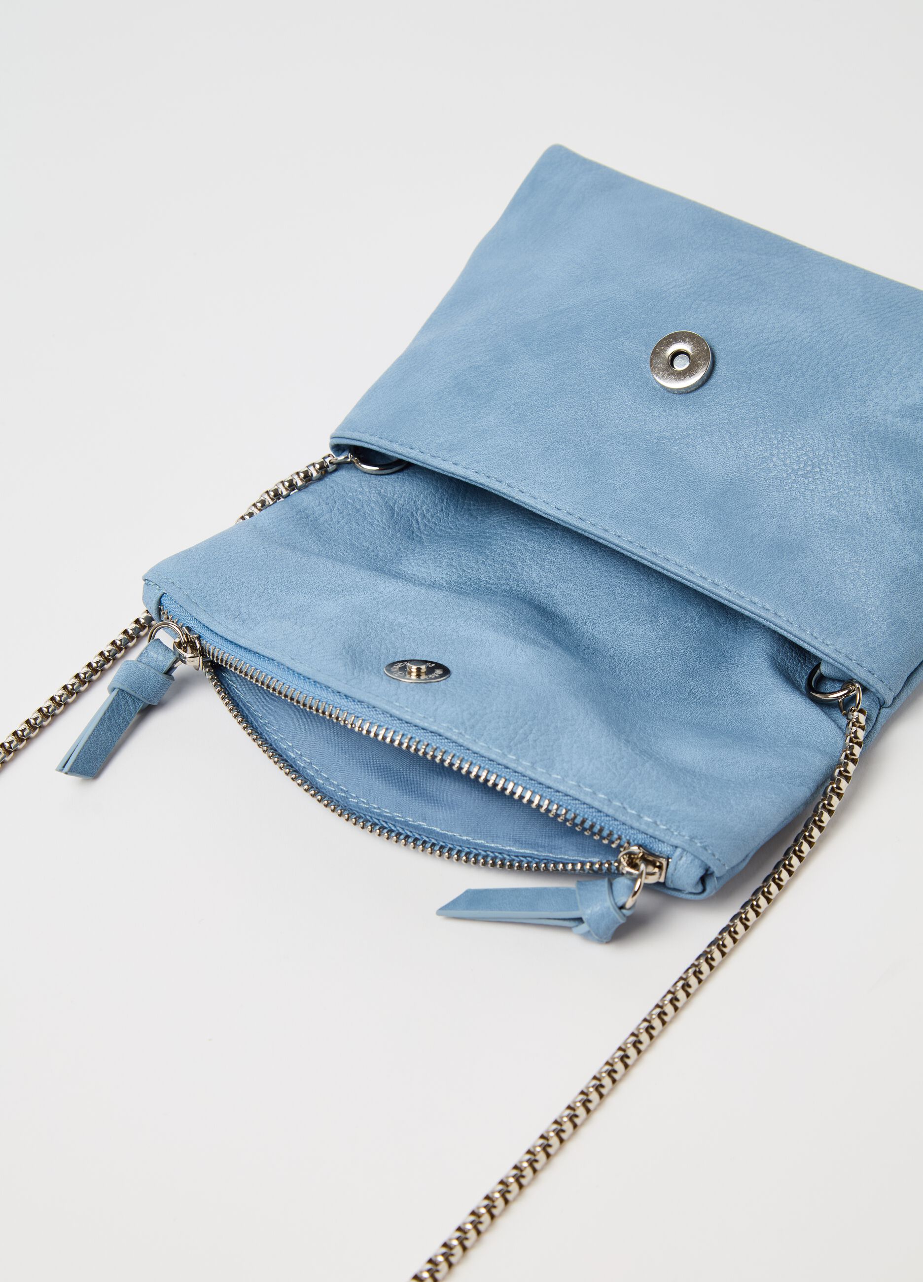 Bag with flap and chain strap