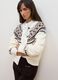 White jacquard wool-blend crew-neck cardigan_0