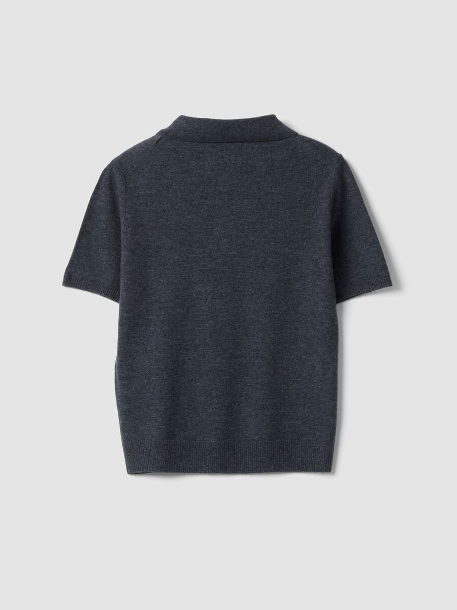 Grey pure wool polo-collar jumper in regular fit_6