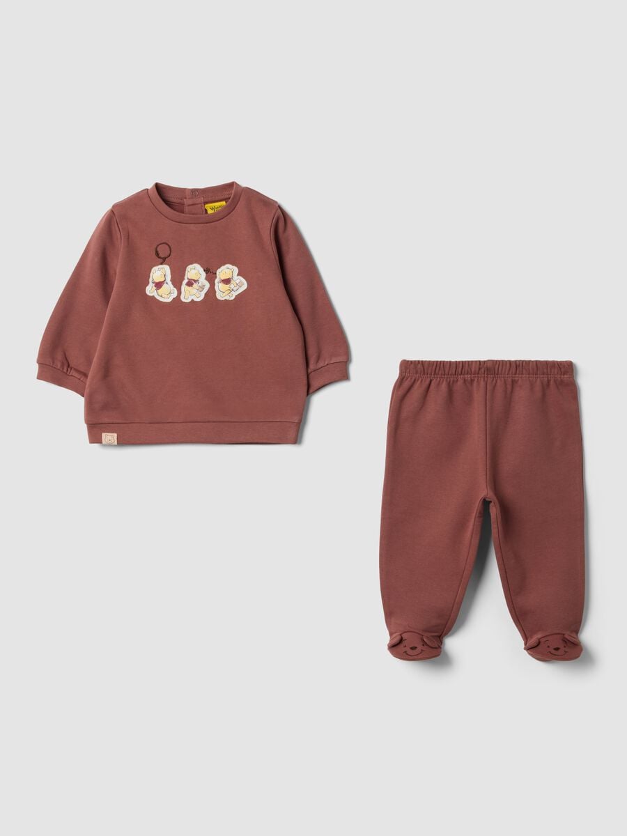Brown organic cotton Winnie the Pooh pyjamas set_0