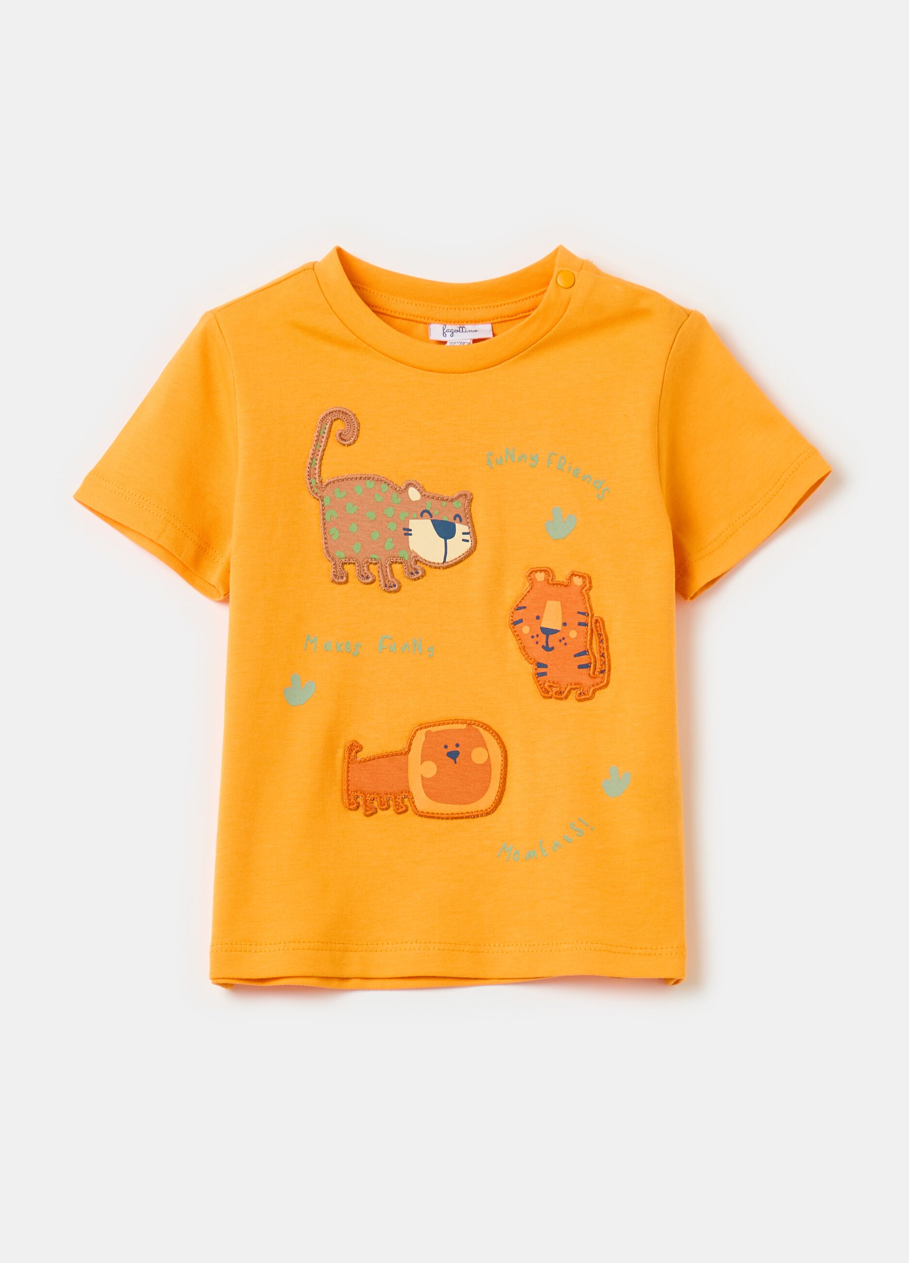 Cotton T-shirt with animals print