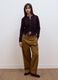 Cardigan viola in pura lana con girocollo e bottoni regular fit_1