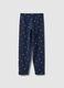 Slim fit blue stretch cotton leggings for girls_0