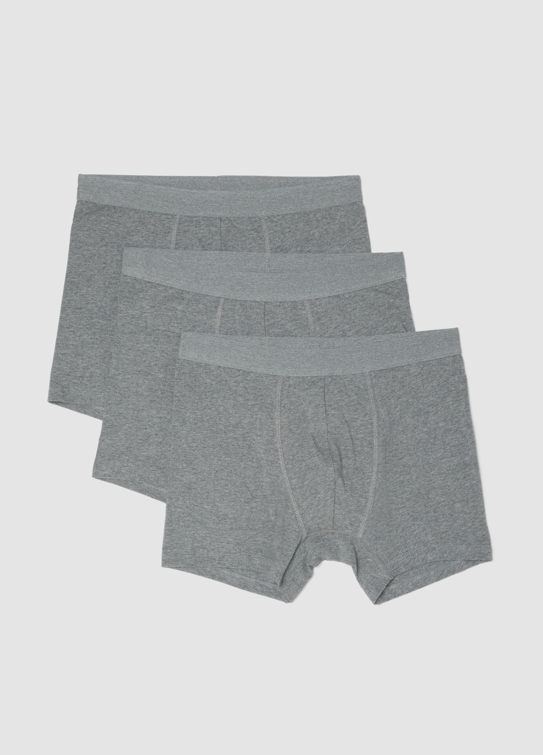 Tripack di boxer grigi in cotone organico