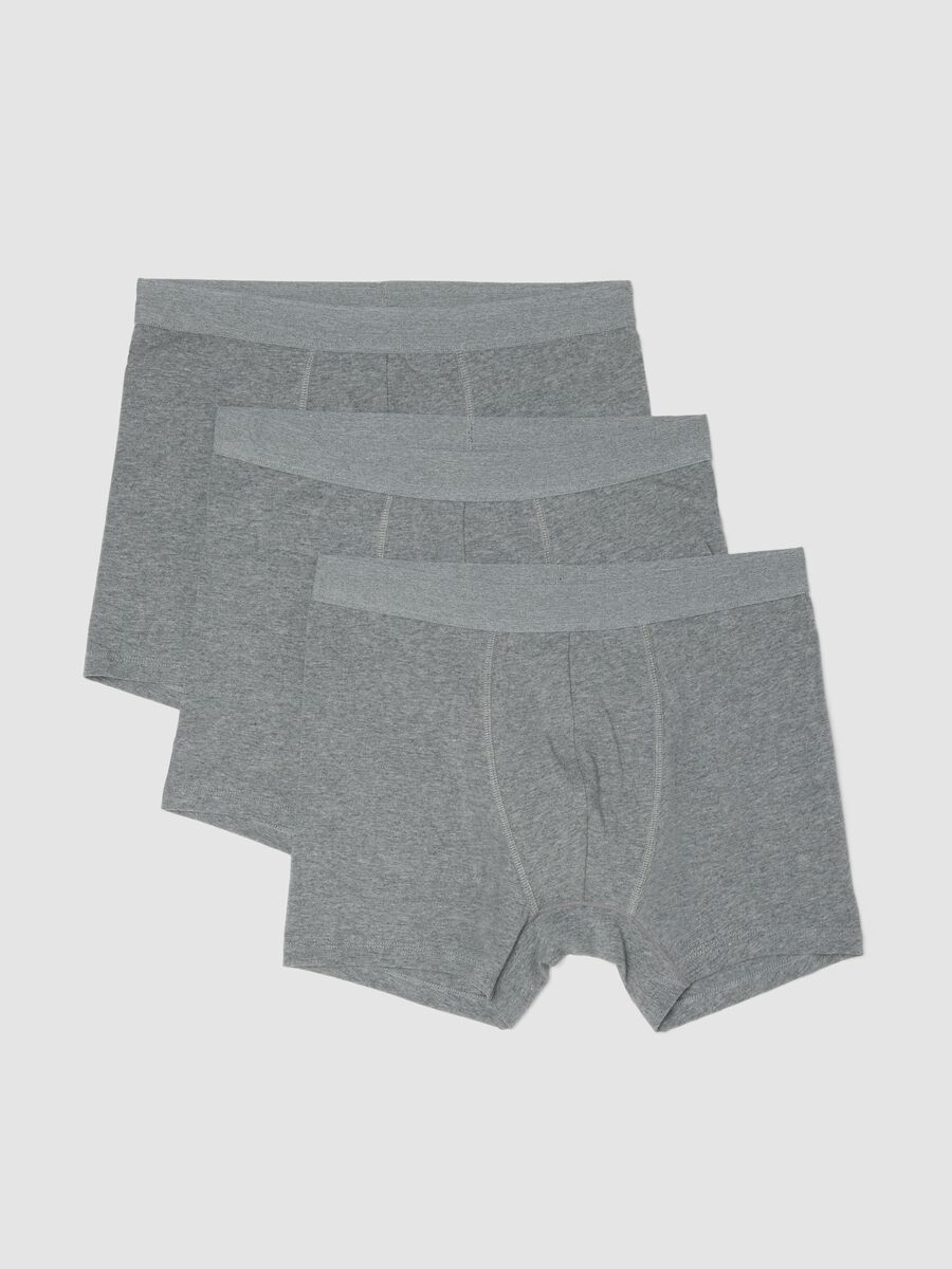 Tripack di boxer grigi in cotone organico_0