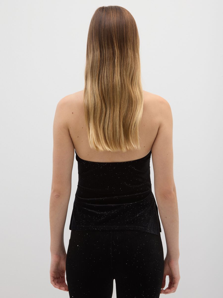 Black Stretch Chenille Regular Fit Top_2