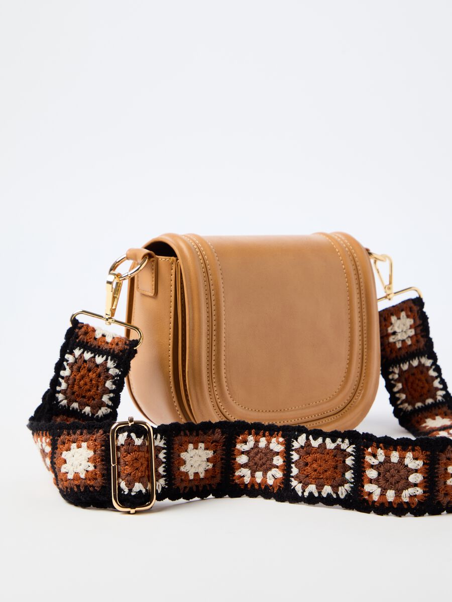 Shoulder strap for bag with crochet design_1
