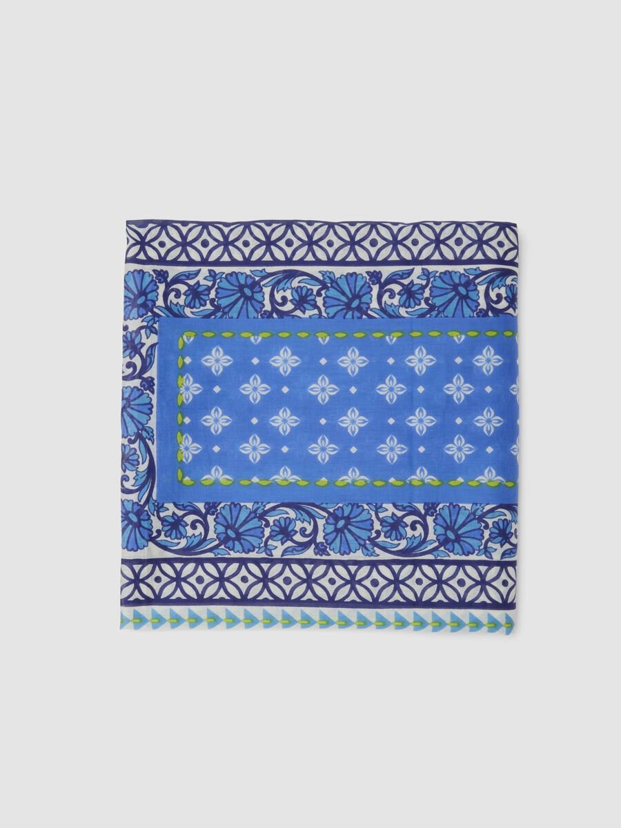 Blue pure cotton printed sarong_1