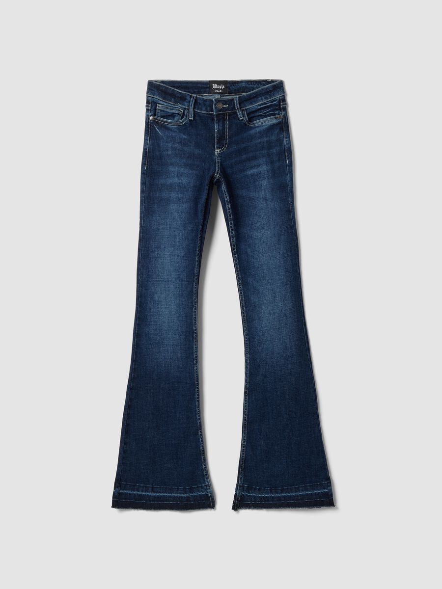 Slim Flare Denim Dark Blue Washed_0