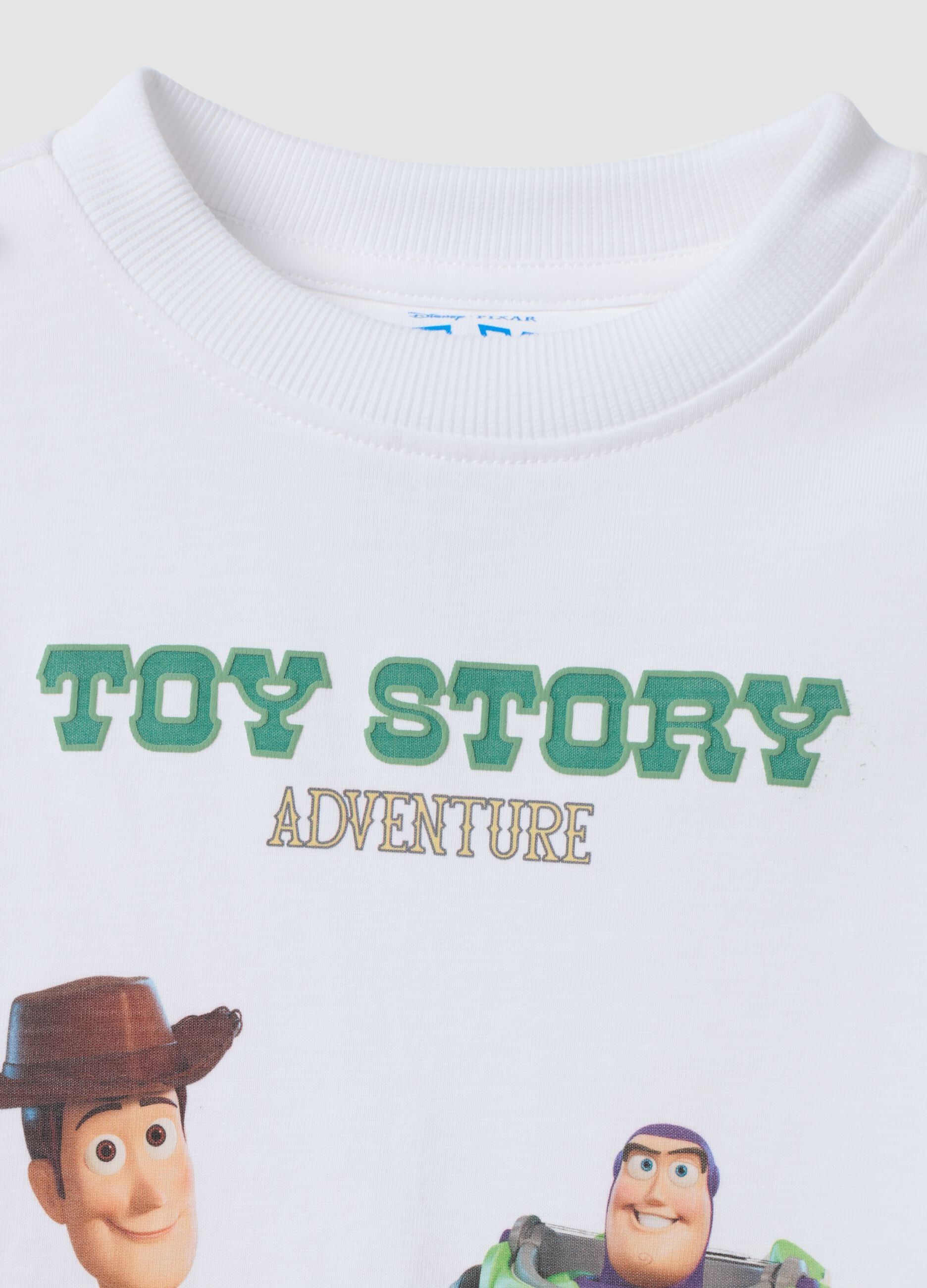White pure cotton Toy Story print T-shirt for boys