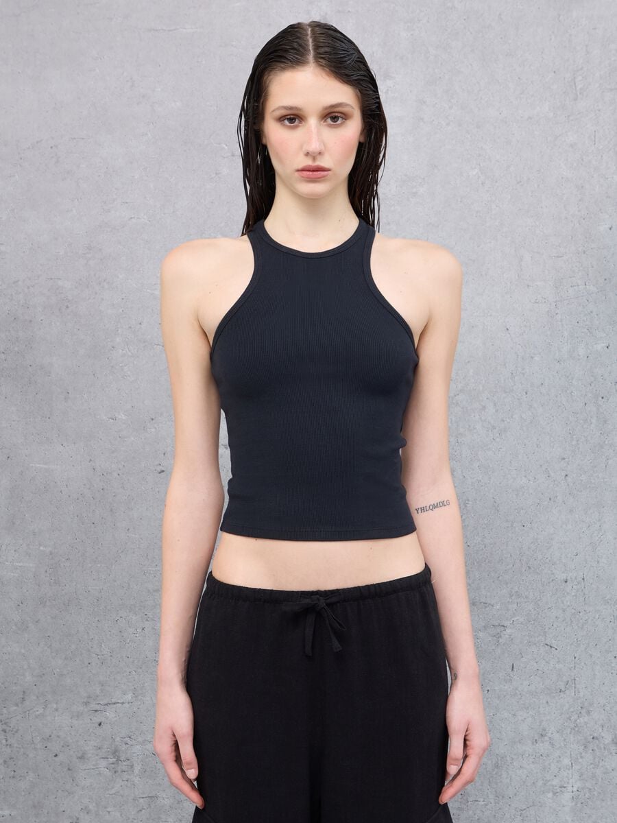 Tank Top Crew Neck Black_0