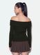 Maglia verde in lana elasticizzata con scollo a barchetta fitted_3