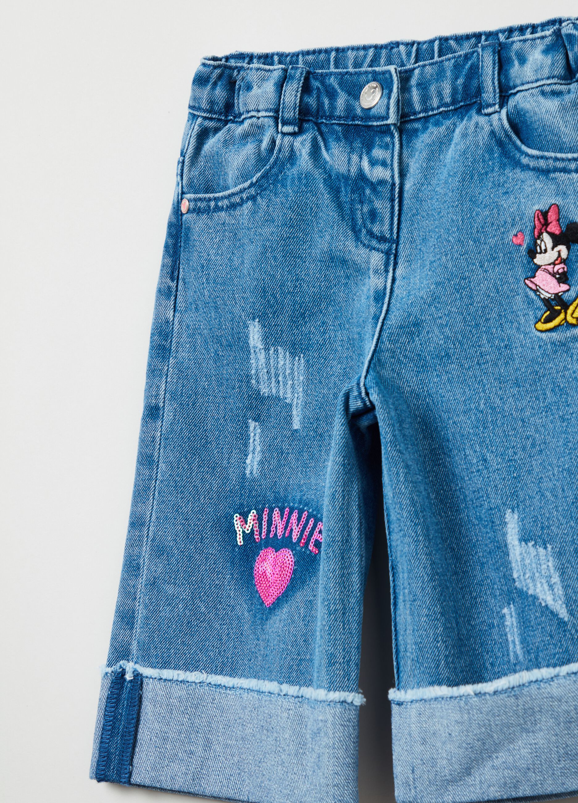 Wide-leg jeans with Minnie Mouse embroidery_2