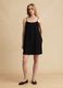 Black slip dress in cotton-linen blend_1