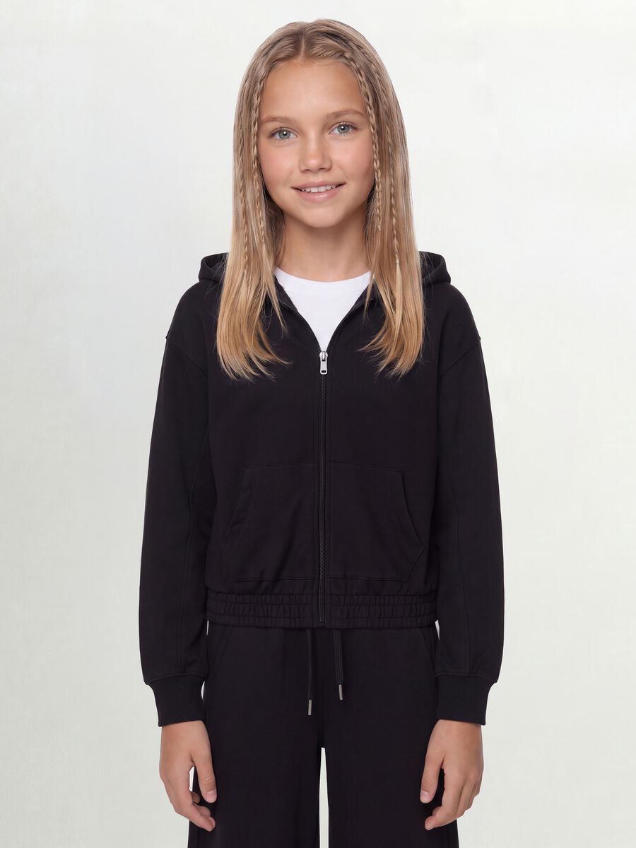 Black organic cotton hooded sweatshirt_0