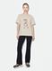 Beige relaxed-fit pure cotton T-shirt with teddy print_0