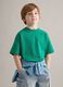 Kid's green pure cotton oversized fit t-shirt_1