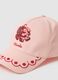 Girls' pink pure cotton hat with visor and sequins_2