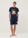 Blue short pure cotton pyjama set with Paul Frank print, regular fit_0