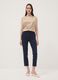 Blue slim-fit stretch viscose chino trousers_0