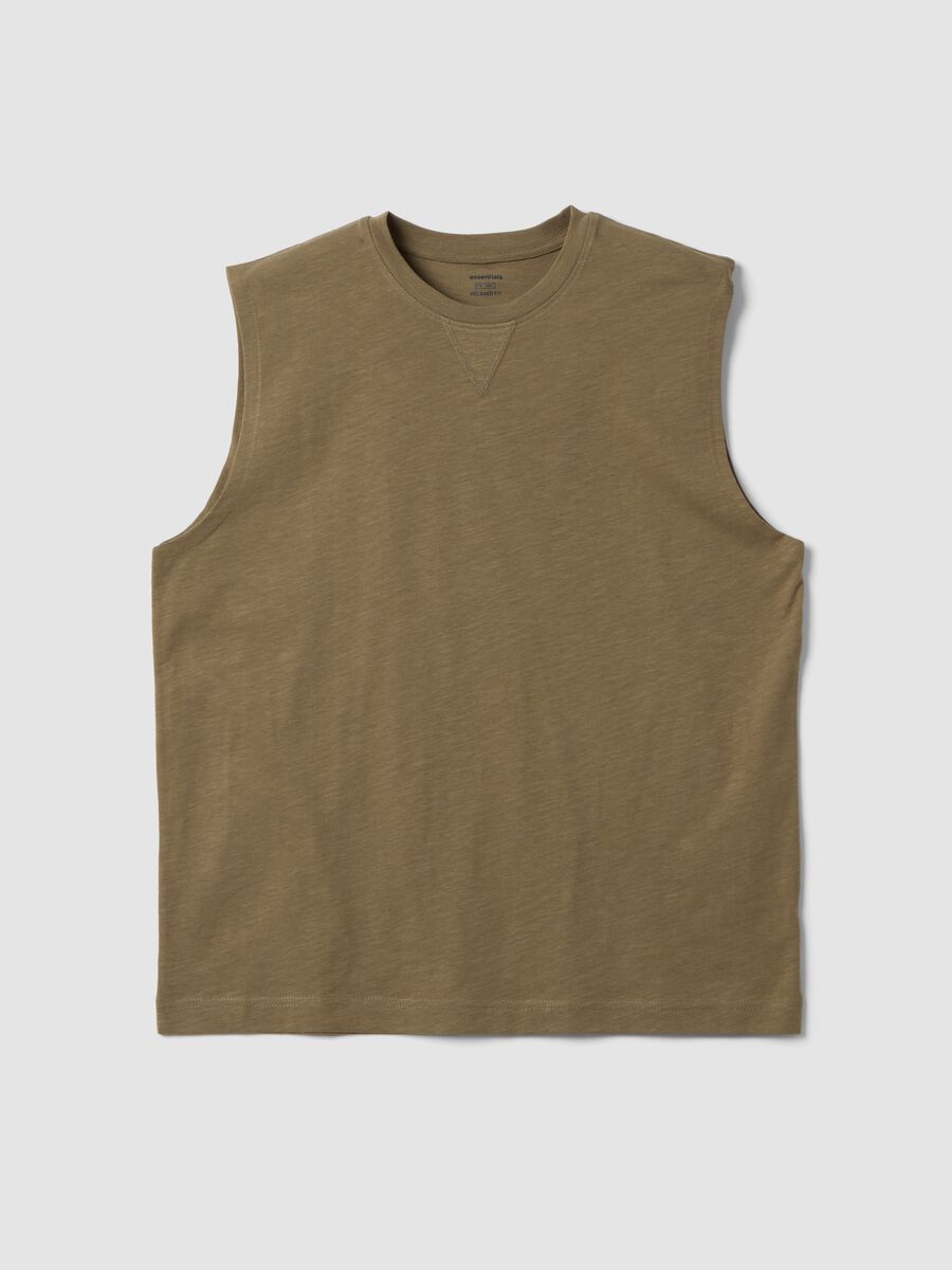 Brown pure cotton vest top_4