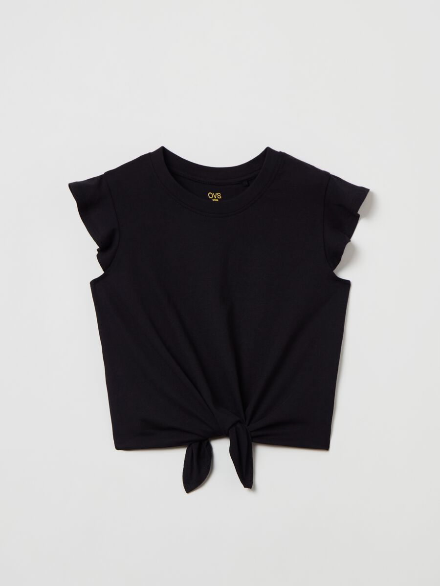 Cotton T-shirt with knot_0