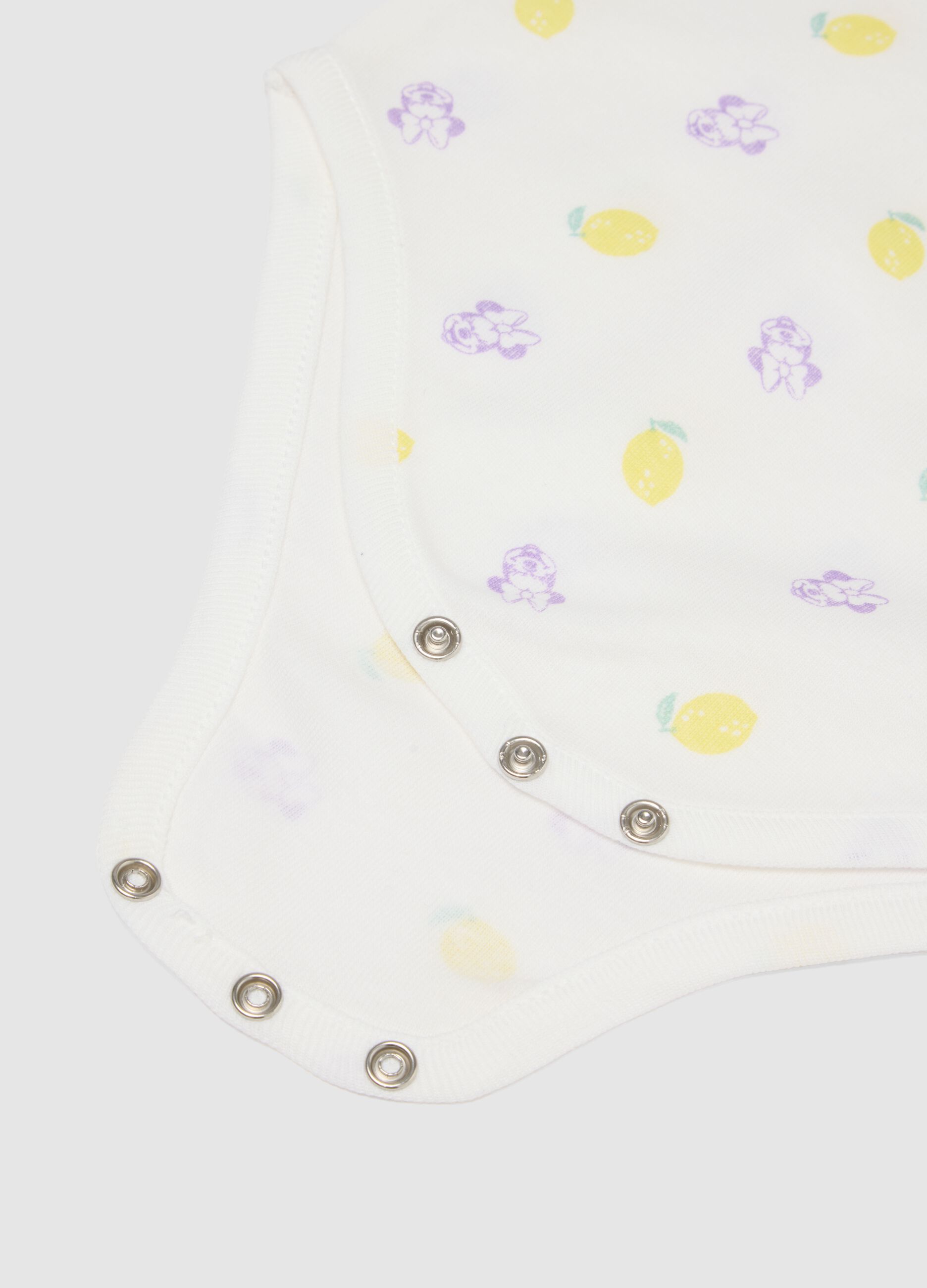 Lot de 2 bodies b&eacute;b&eacute; fille en pur coton multicolores sans manches avec Minnie