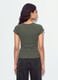 Gr&uuml;nes, figurbetontes T-Shirt aus geripptem Stretch-Baumwollstoff mit Nieten_2