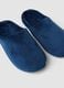 Blue closed-toe slippers with a soft-touch finish_1
