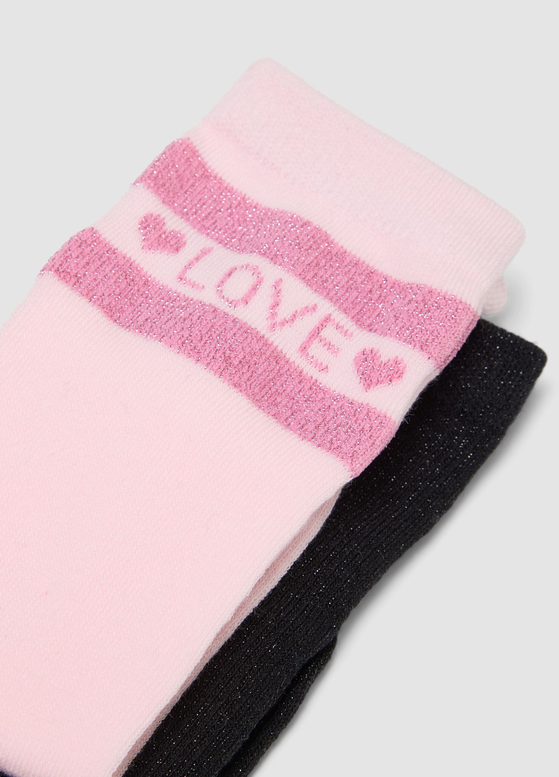 Tripack di calze midi rosa in cotone organico elasticizzato
