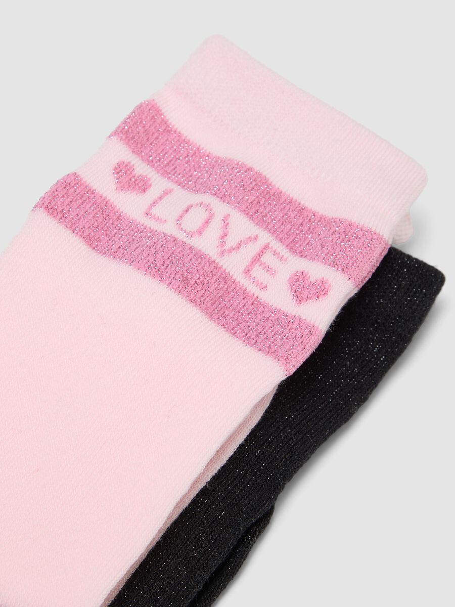 Tripack di calze midi rosa in cotone organico elasticizzato_2