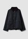 Blue cotton-blend parka with velvet collar_4