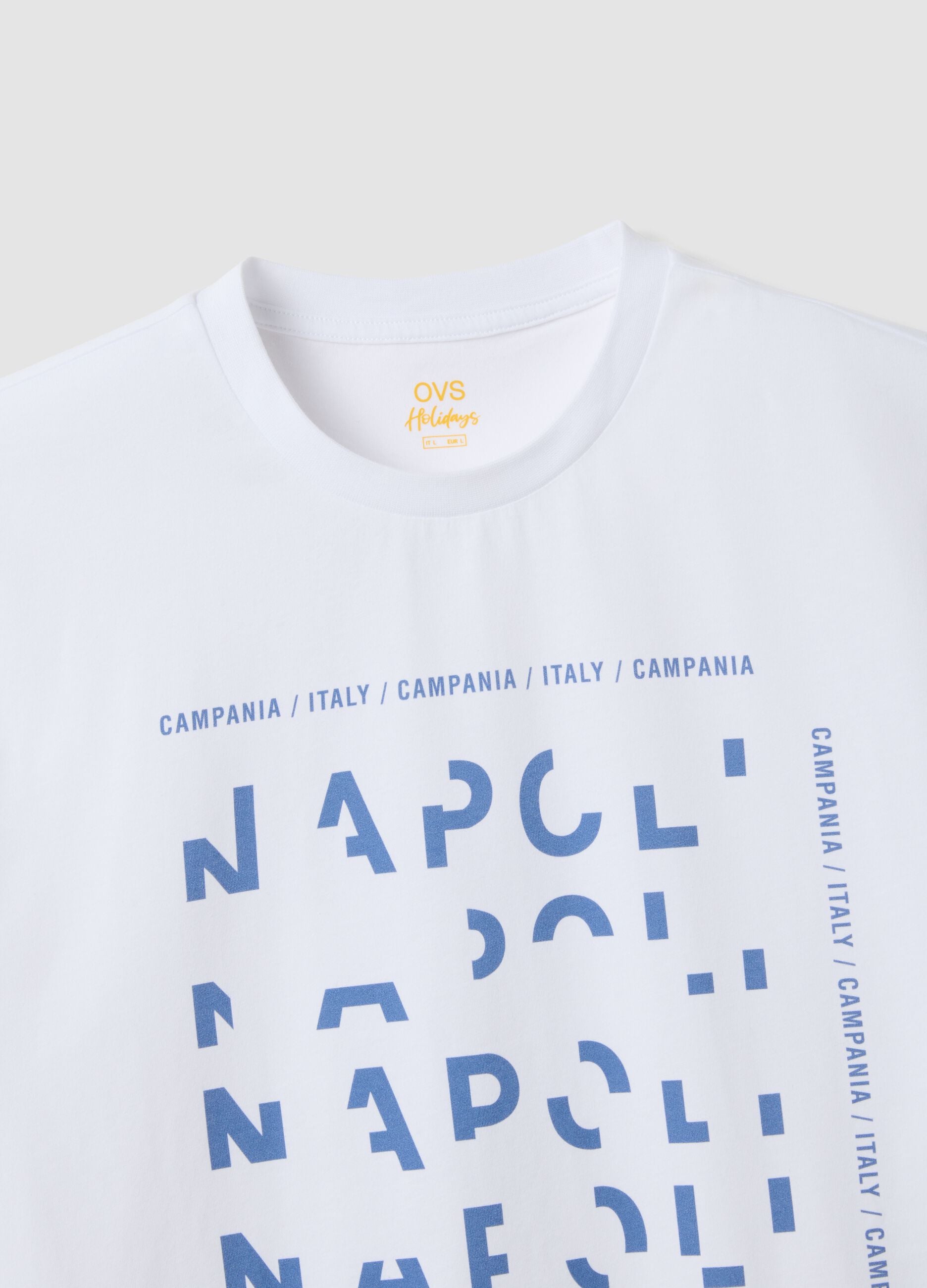 Wei&szlig;es T-Shirt aus reiner Baumwolle mit kurzen &Auml;rmeln, Regular Fit