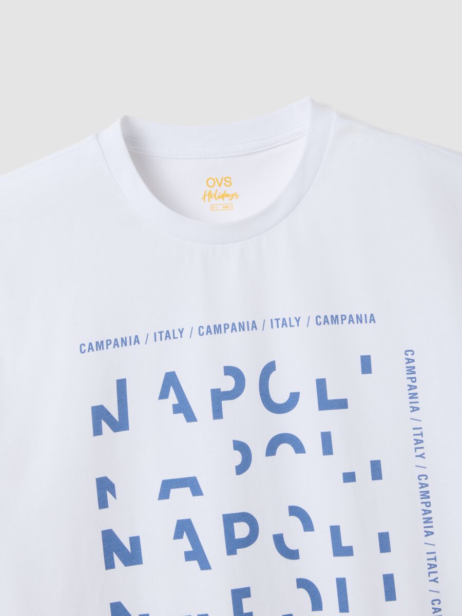 Wei&szlig;es T-Shirt aus reiner Baumwolle mit kurzen &Auml;rmeln, Regular Fit_5