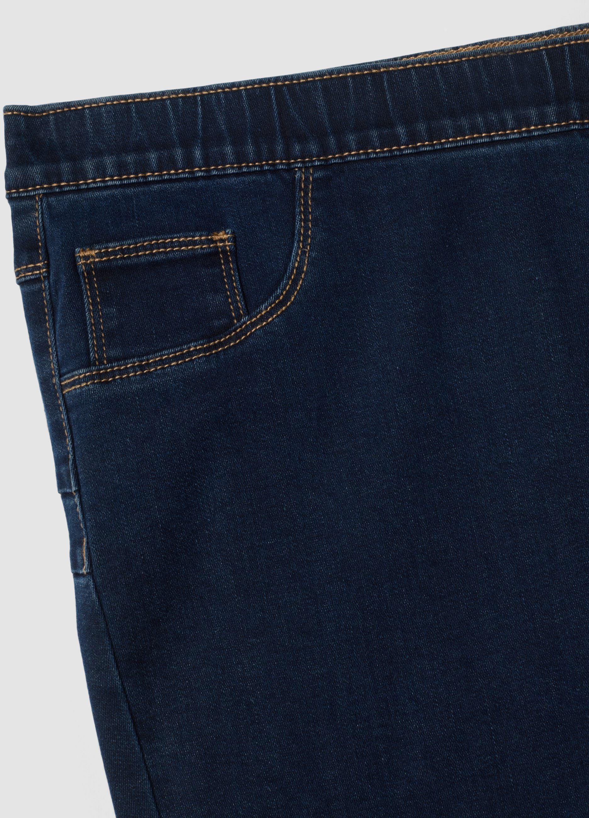Dark blue denim bootcut jeans in stretch cotton and viscose blend