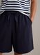Blue cotton-blend relaxed-fit jogger shorts with drawstring_3