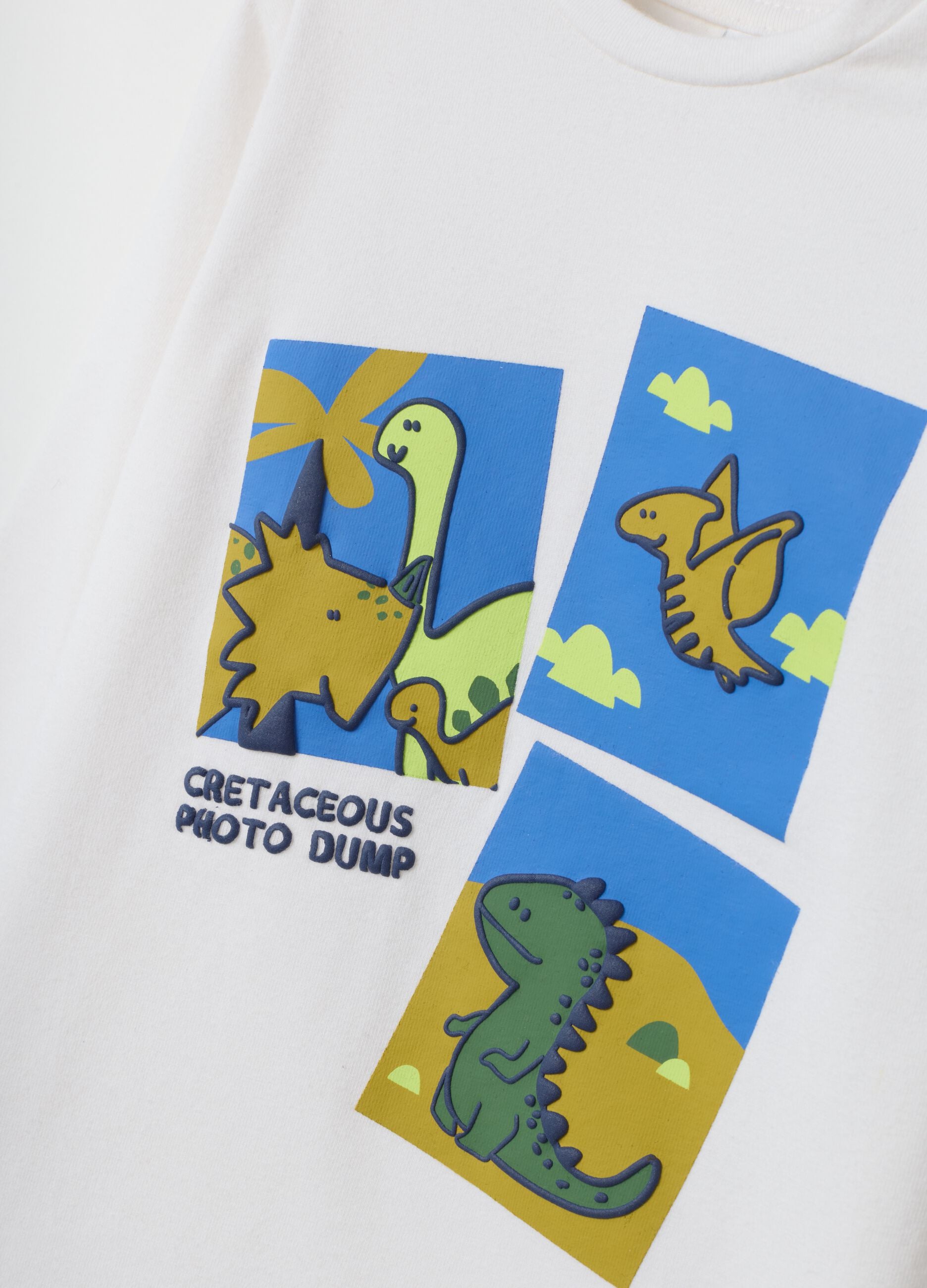 T-shirt bianca girocollo in cotone organico elasticizzato