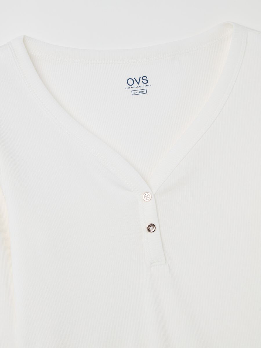 Ribbed t-shirt with granddad collar_5