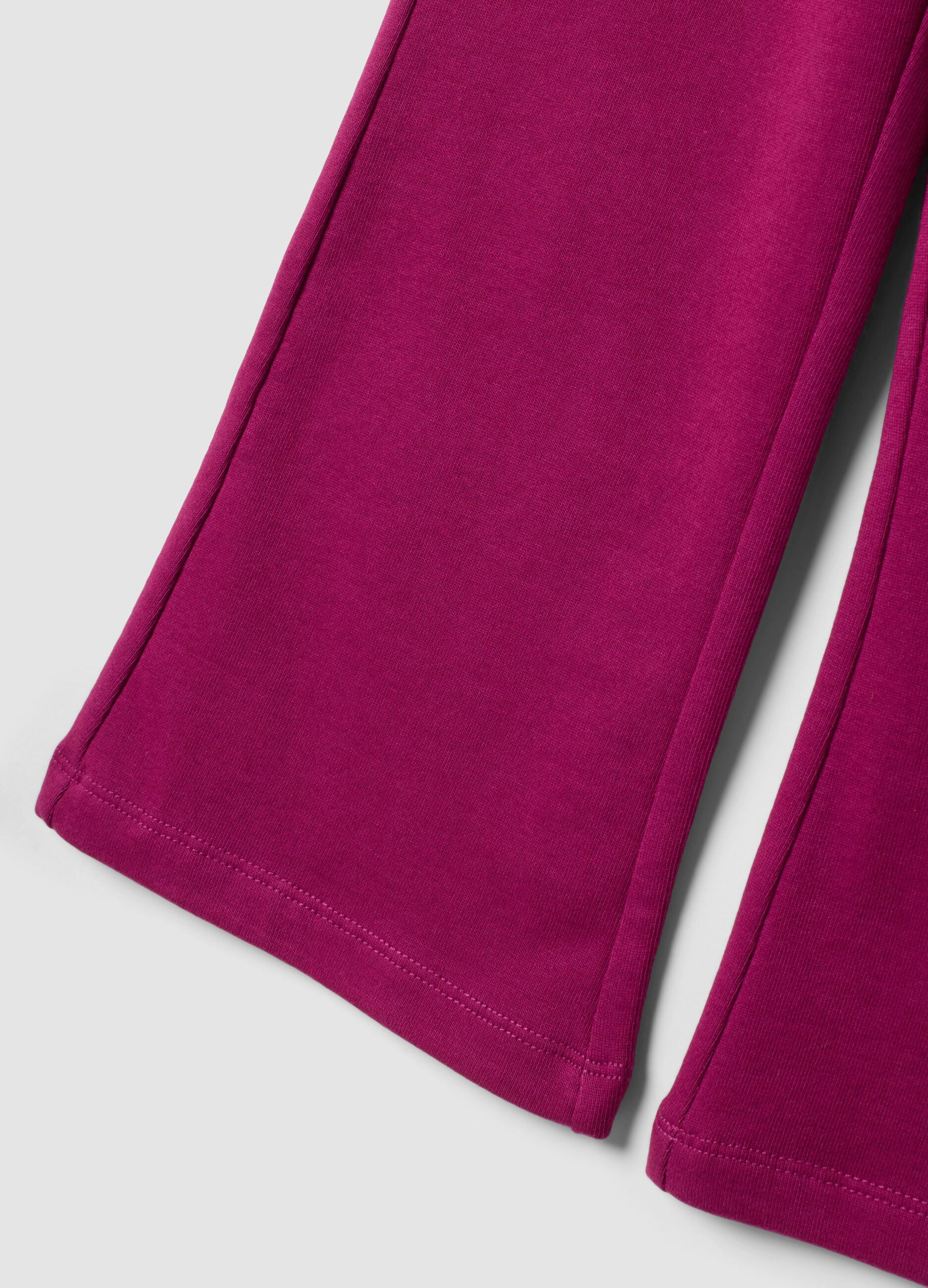 Girls&rsquo; purple flared cotton joggers